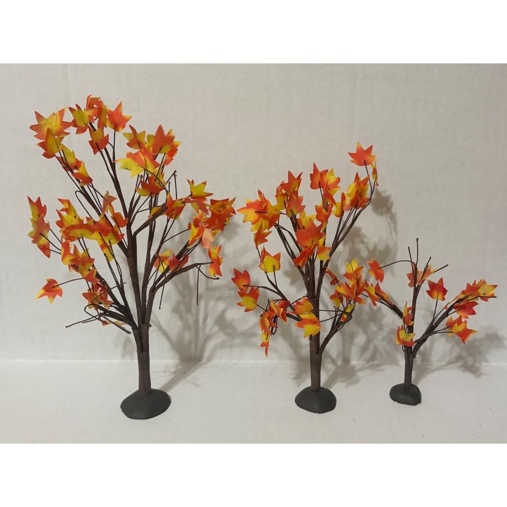 Dept 56 Harvest Collection Autumn Maple Trees Set of 3 Fall Accessories Retired